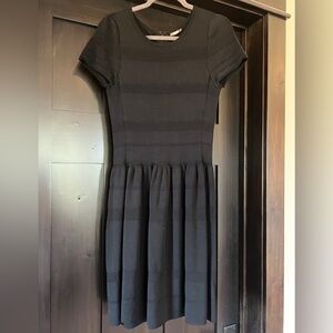 J McLaughlin Dress Womens Size M Black Grace Ribbed Knit Fit & Flare Cocktail